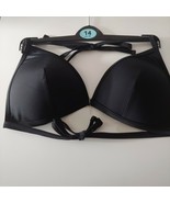 Ladies M&amp;S Black Non wired Cuff Bandeau Bikini Tie Strap Top SIZE 14 - £10.71 GBP