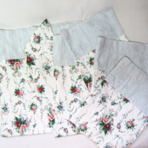 Ralph Lauren Blaine Floral Blue Gingham 5-PC Tapered Swag Panels and Valance Set - $65.00