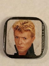 David Bowie Stenton SA 1983 Pinback Vintage Square Pin Rare Musician Original - £5.75 GBP