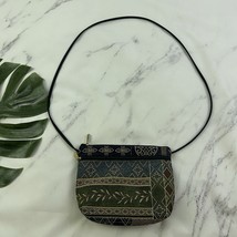 Danny K Vintage Y2k Tapestry Purse Bag Blue Green Floral Cross Body Boho - $28.70