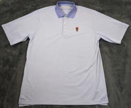 Donald Ross Men&#39;s Golf Polo White with Purple Stripes Naples National Si... - £18.18 GBP