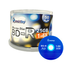 50 Pack Smartbuy 6X BD-R 25GB Blue Blu-ray Single Layer Logo Blank Recor... - £15.57 GBP