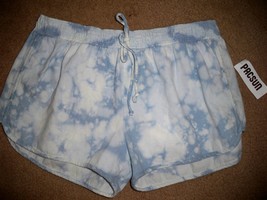 WOMEN&#39;S JUNIORS KIRRA BLUE TIE DYE BEACH SWIM COVER UP CASUAL SHORTS NEW... - $16.99