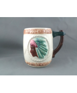 Vintage Indian Theme Coffee Mug -- Hand Painted by Shafford - Interestin... - £24.51 GBP