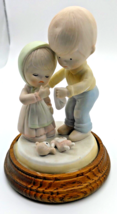 VTG Bisque Girl &amp; Boy Figurines - Little Girl&#39;s Dolly head broke - Boy Comforts - £13.02 GBP