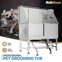 50&quot; Dog Cat Grooming Bath Tub Professional 304 Stainless Steel Pet Wash ... - £893.29 GBP