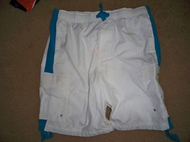 Mens Nike  Boardshorts Shorts White/Blue Swim Suit Trunks New $50 100 - £23.09 GBP