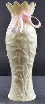 Lenox Breast Cancer Pink &amp; Ivory White Vase Gold Accents 8&quot; Collectible Decor - £15.21 GBP