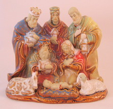Nativity Scene Ceramic Holy Family Wise Men Sheep 5 to 6 Inch Tall - $24.99