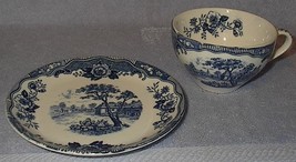 Vintage Japan Blue Normandy Cup and Saucer - $27.30 CAD