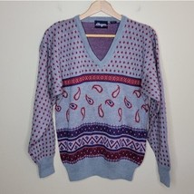 Vintage Hogan | V-neck Paisley Mixed Print Knit V-neck Sweater Mens Large - £22.82 GBP