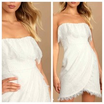Lulus Olia White Lace Strapless Tulip Mini Dress - $64.35