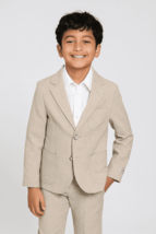 Boys Khaki Linen Suit for Ring Bearers, Beach Weddings - $1,824.22 MXN+