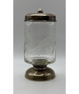 Antique Fleetwood Sterling Silver Candy Apothecary Glass Jar 4.75” Herbs... - $74.40 CAD