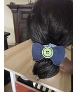 Convertible Denim Scrunchie with Detachable Button Bow  (Patent Pending) - $266.55 MXN
