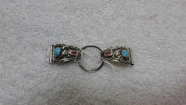 Native American Sterling Silver Turquoise Coral Watch Band Tips Navajo 6.8g Pawn - £39.95 GBP