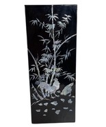 VTG Mother Of Pearl Wall Panel Decor Asian Roster Chicken Hen Chicks Bamboo - $1,334.86 MXN