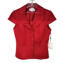 Calvin Klein Womens NEW Suit Top Size 6 Red Cap Sleeves Buttons *Part of a Suit - £12.16 GBP