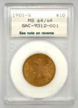 1901-S U.s. Gold Liberty Choice Uncirculated Slabbed by NCI With COA - €2.254,39 EUR
