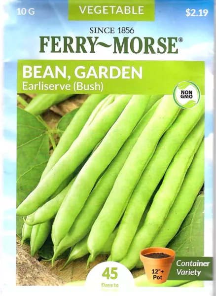 Bean Earlisereve Non-Gmo Vegetable Seeds Non-Gmo - Ferry Morse 12/24 Fresh Garde - $7.90