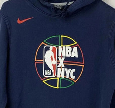 Vintage Nike Hoodie NBA NYC Sweatshirt Swoosh Navy Blue Basketball Men’s... - $49.99