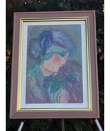 BARBARA A WOOD Hand Signed ABSTRACT VINTAGE FRAMED SERIGRAPH &quot;Wildflower... - £479.01 GBP