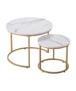 VEVOR Nesting Coffee Table Set of 2, 23.6 in Round Coffee Table, Nesting... - $2,254.94 MXN