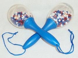 Fiesta Maracas (2) For Parties, Musical Accompaniment ~ Red, White, &amp; Blue Balls - £7.79 GBP