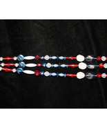 Handcrafted Patriotic Beaded Plant Basket Pot Hanger #5 for Patio - $24.66 CAD
