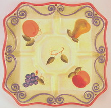 Medici Ceramic Serving Platter Divided Sections Hand Painted Collection - £43.31 GBP