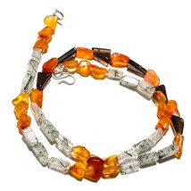 Carnelian Natural Gemstone Beads Jewelry Necklace 17&quot; 96 Ct. KB-897 - £8.71 GBP