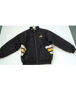 Vintage distressed  adidas puffy style full zip black with yellow white ... - £33.91 GBP