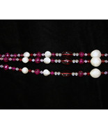 Handcrafted Pink Beaded Plant Basket Pot Hanger #3 for Patio - $24.66 CAD