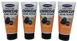 (4) KISSBLE Deep Pore Charcoal ACNE Scrub HelpsClear Acne Blemishes 3.2 Oz #EBE - £17.21 GBP