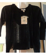 NWT Social Occasions Cotton Solid Black Shrug Hoodie Size Small / S - $75.58 MXN