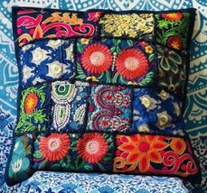 Patchwork Pillow Cover Handmade Vintage Cushion Cover Indian Pillow Covers JP161 - £9.94 GBP+