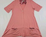 LOGO Lori Goldstein A263264 XS Cardigan Coral Pink Short Sleeve 1 Button... - $28.70