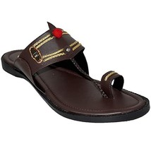 Herren Kolhapuri Chappal Boho Handgefertigt Flach Traditionell Schuhe US 8-12 - £29.52 GBP
