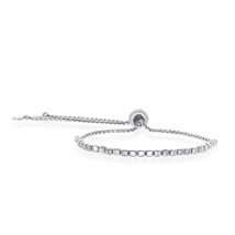 925 Sterling Silver Italian Adjustable Bolo Square Bead Adjustable Bracelet - £87.73 GBP