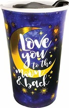 Spoontiques Moon and Back Ceramic Travel Mug, 10 oz, Blue - $16.82