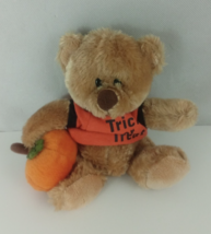 2008 Plushland Trick or Treat  Bear W/ Pumpkin Halloween Plush 6&quot; - $8.90
