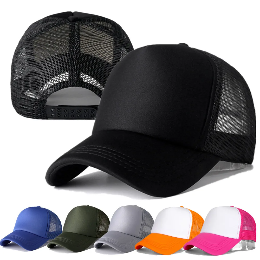 1 PCS Unisex Cap Casual Plain Mesh Baseball Cap Adjustable Snapback Hats For - £10.51 GBP+