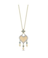 Enchanted Disney Fine Jewelry 1/10 CT Diamond &amp; Swiss Blue Topaz Jasmine... - £86.49 GBP