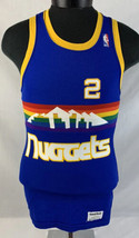 Vintage Denver Nuggets Jersey Alex English NBA Basketball Sand Knit USA 80s 90s - £52.34 GBP