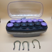 Conair Heat Waves Hot Rollers 12 Jumbo Hair Curlers 11 Clips Pageant Wed... - $21.97
