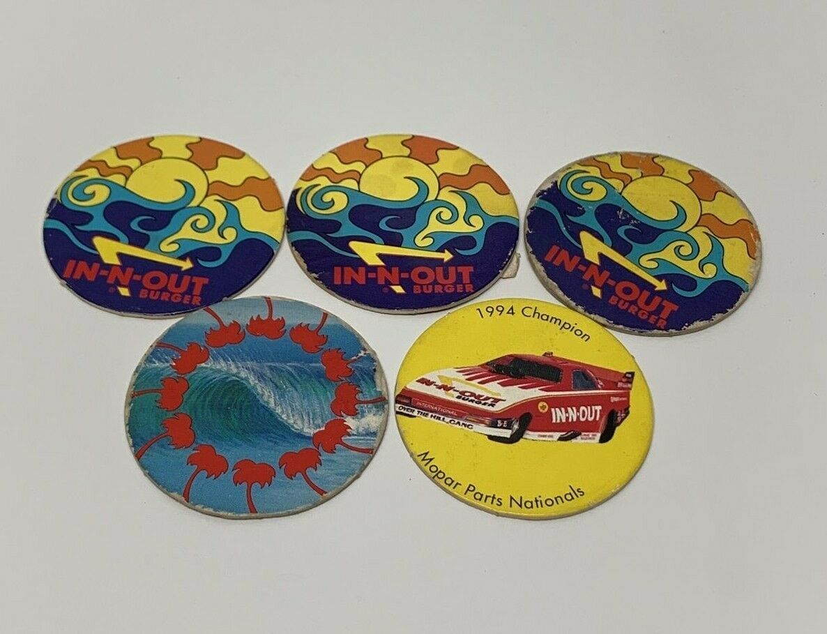 Primary image for Lot 5 In-N-Out POG Hawaii  Milk Cap Vintage Advertising 1993