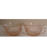 2 vintage pink depression glass teacup coffee cup  - €10,73 EUR