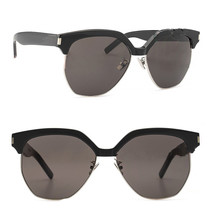 SAINT LAURENT 408 YSL SL408 Black Oversized Sunglasses Unisex 002 - £188.34 GBP
