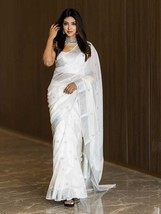 soft lichi silk saree designer with blouse piece Kanjivaram sari for women - $44.39