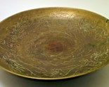 Vintage Chinese Brass Decorative Bowl  Charger Etched  - $27.95